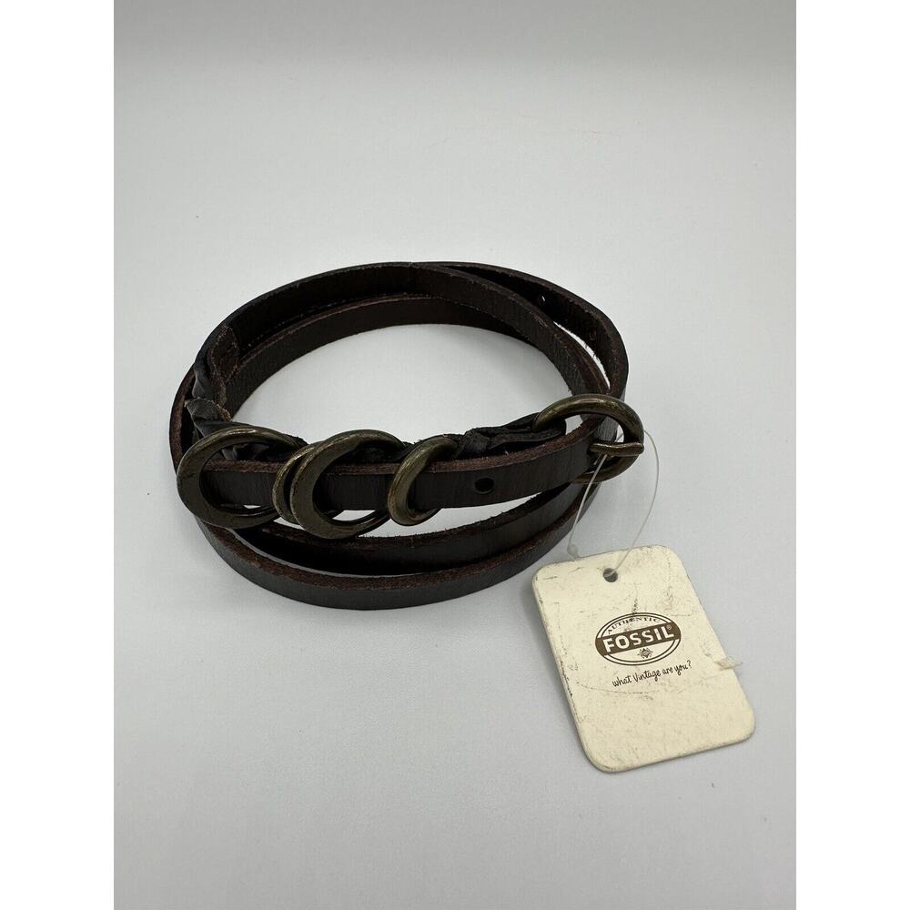 Fossil Multi Ring Keeper Chocolate Brown Leather … - image 3